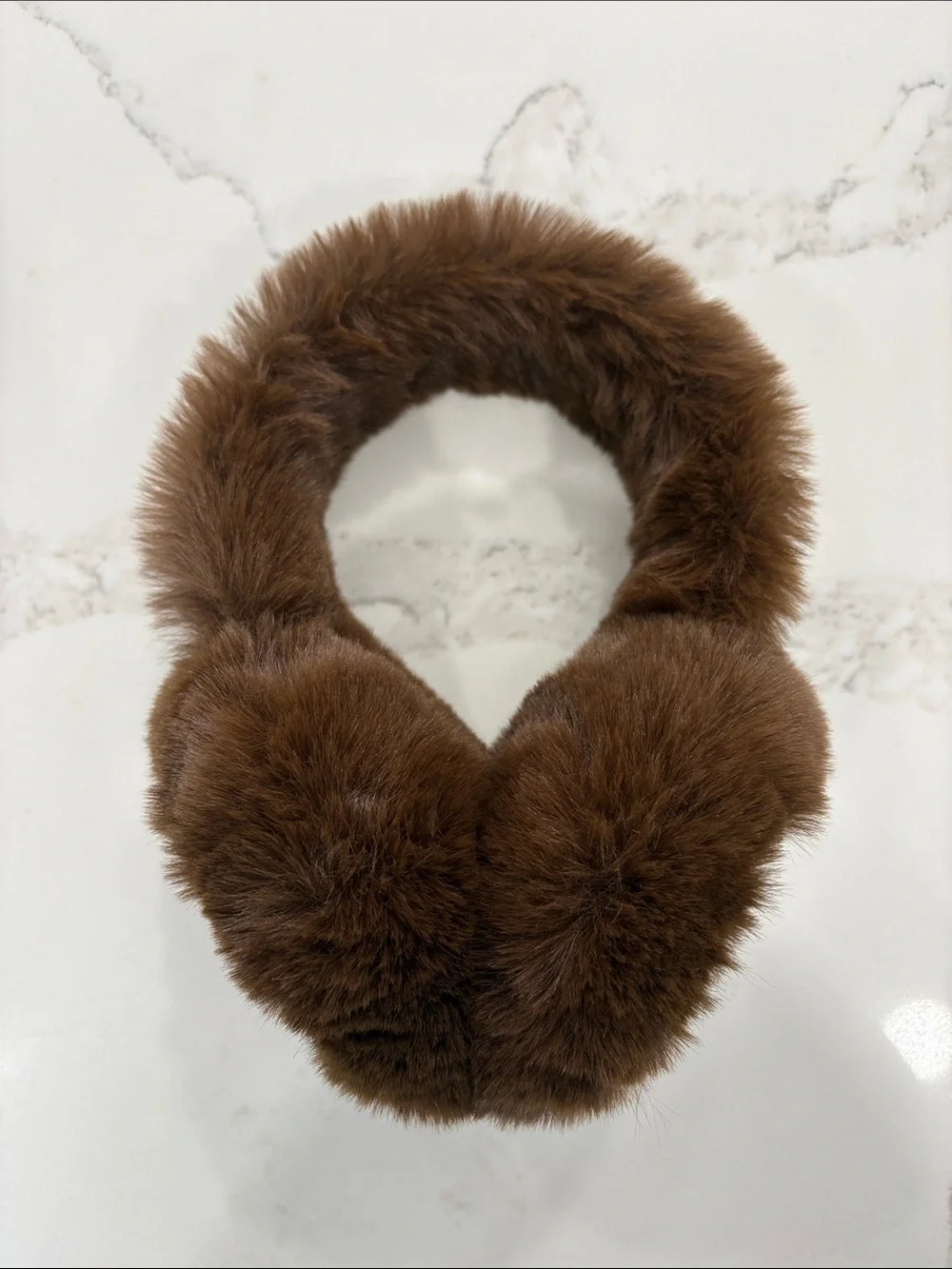 Brown Faux Fur & Suede Plush Earmuffs